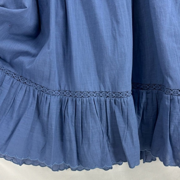 Anthropologie Women’s Size Small Blue Ruffle Flutter Sleeve Plunge Mini Dress - Picture 8 of 14